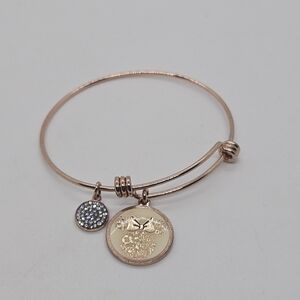 Disney rose gold tone expandable bracelet Minnie Mouse Love and Kisses